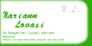 mariann lovasi business card